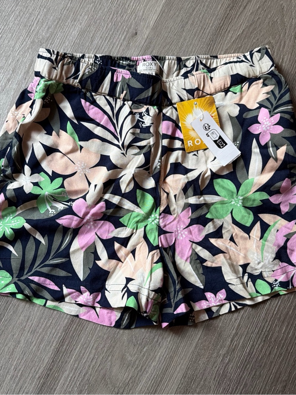 Roxy girls blue ocean floor Elastic Waist Shorts Sz 12/ Large NWT